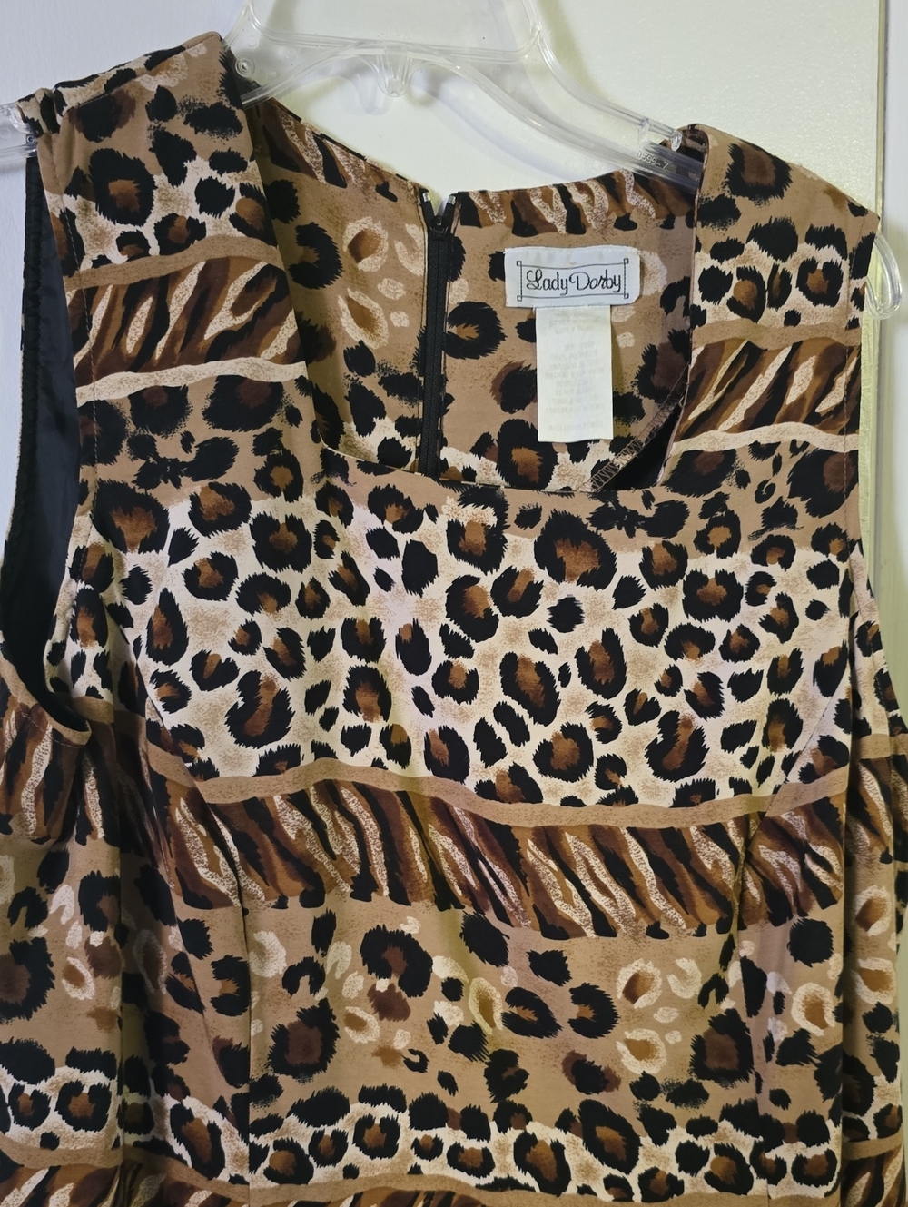 Lady Dorby Leopard Print Sleeveless Dress - Brown Black Tan